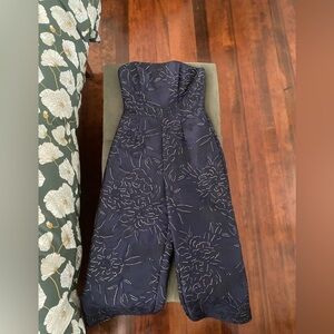 Size 2, jacquard midi, strapless jumpsuit
